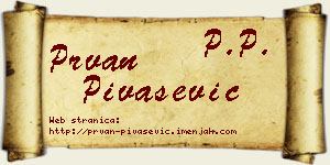 Prvan Pivašević vizit kartica